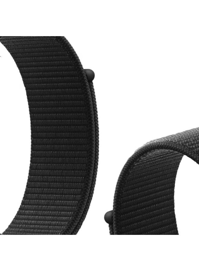 Freeson Compatible With Huawei Watch Fit3 Strap, Huawei Fit3 Smart Sports Watch Velcro Strap, Loop-Style Nylon Braided Band, Breathable Replacement Wristband, Black - Image 3