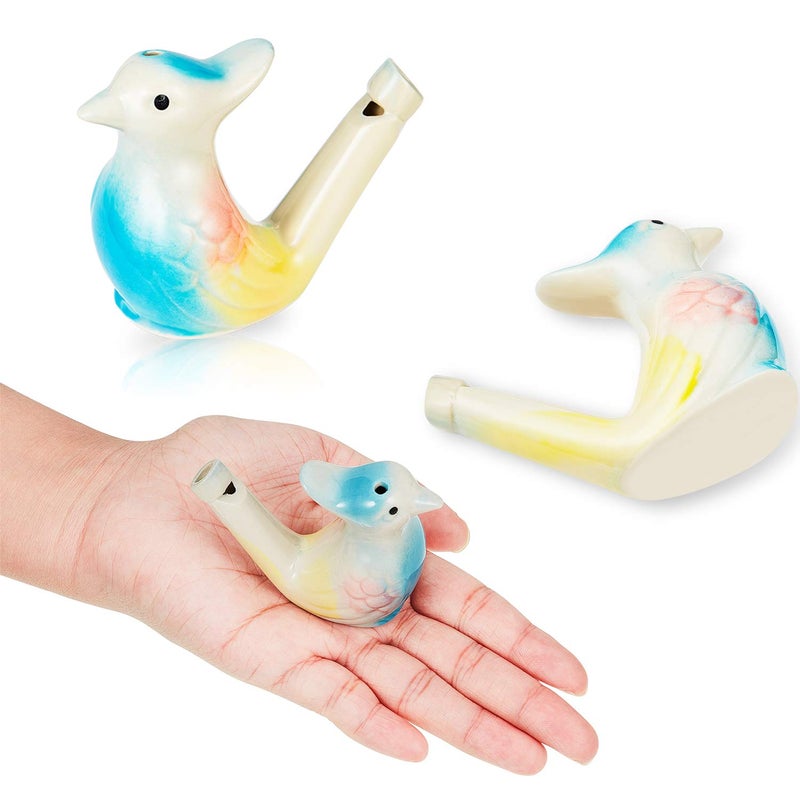 Gejoy Bird Water Whistles Ceramic Bird Call Warbling Water Whistles Colorful Porcelain Toys for Adults Birthday Easter Gift(6 Pcs,Timeless) - Image 3