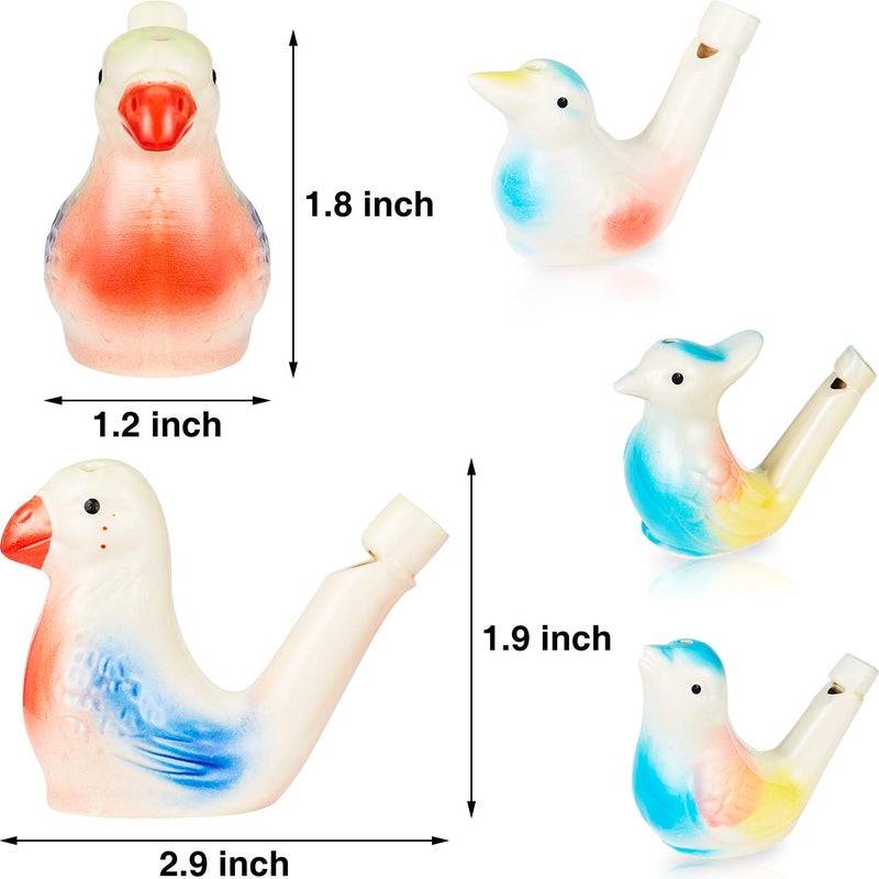 Gejoy Bird Water Whistles Ceramic Bird Call Warbling Water Whistles Colorful Porcelain Toys for Adults Birthday Easter Gift(6 Pcs,Timeless) - Image 2