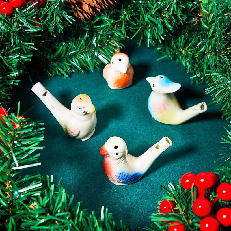 Gejoy Bird Water Whistles Ceramic Bird Call Warbling Water Whistles Colorful Porcelain Toys for Adults Birthday Easter Gift(6 Pcs,Timeless) - Image 5