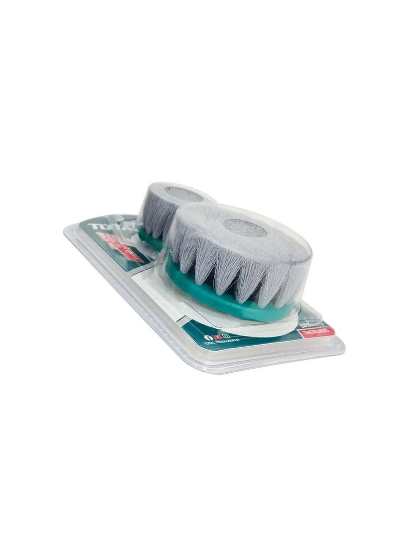 TOTAL 2 Pcs Set Electric Drill Scrubber Brush Soft Bristle For Cleaning Carpet Metal Tire Bricks 2" 3.5" - TACS3235 - Image 3