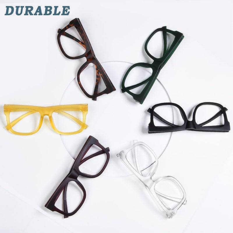 GUD Oversized Reading Glasses with Screwless Spring Hinge Metalless Stylish 6 Pack Readers for Women Men +1.75 - Image 2