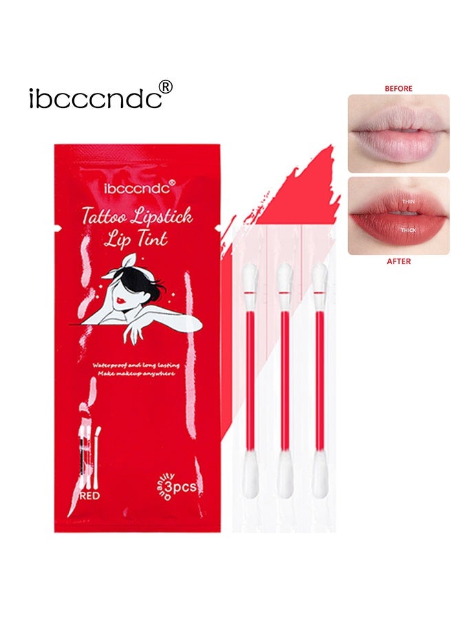 آي بي سي سي سي أن دي سي ظلال شفاه على شكل وشم، طويل الأمد ومرطب، سهل التلوين، أحمر شفاه مطفي مخملي صغير محمول مع أعواد قطنية - عبوة 5 - Image 1
