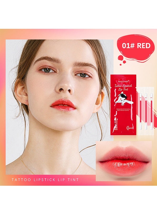 آي بي سي سي سي أن دي سي ظلال شفاه على شكل وشم، طويل الأمد ومرطب، سهل التلوين، أحمر شفاه مطفي مخملي صغير محمول مع أعواد قطنية - عبوة 5 - Image 2