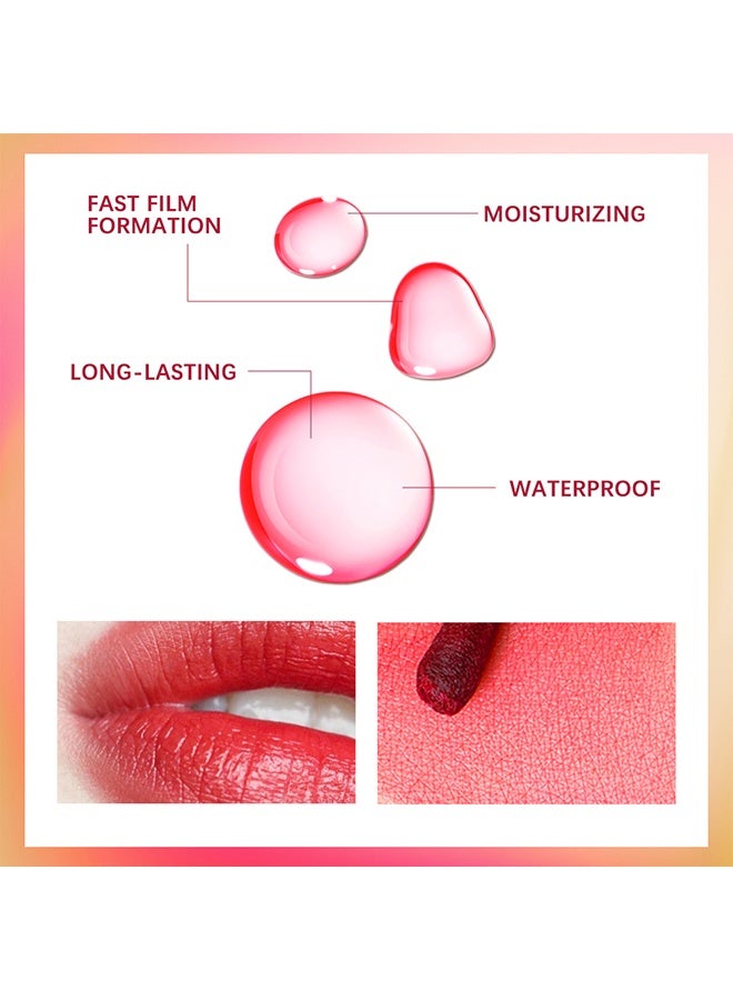 آي بي سي سي سي أن دي سي ظلال شفاه على شكل وشم، طويل الأمد ومرطب، سهل التلوين، أحمر شفاه مطفي مخملي صغير محمول مع أعواد قطنية - عبوة 5 - Image 4