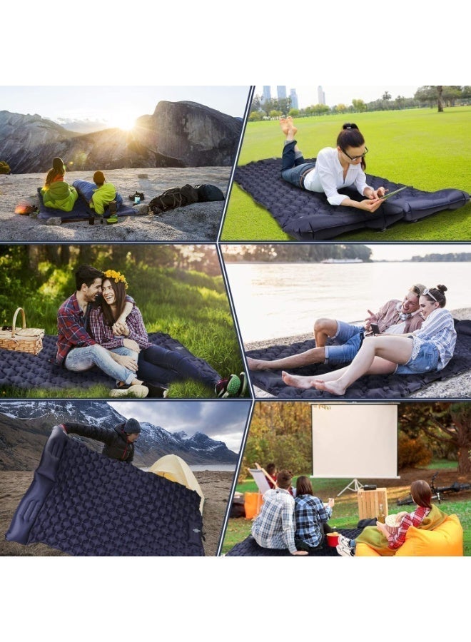 ORIONMAX Double Camping Sleeping Pad for 2 Person, Ultralight Inflatable Camping Mattress with Built-in Foot Pump & Pillow, Waterproof Sleeping Pad, Portable Camping Bed for Backpacking, Hiking, Tent Camping, Travel - Image 5