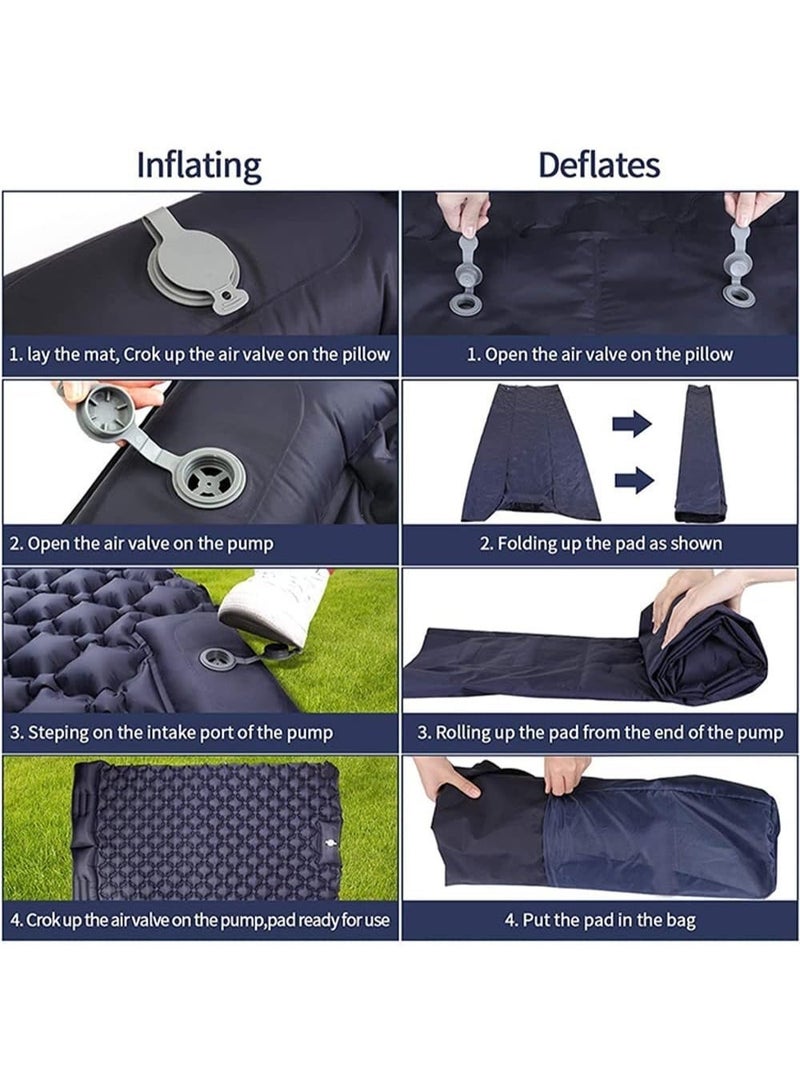 ORIONMAX Double Camping Sleeping Pad for 2 Person, Ultralight Inflatable Camping Mattress with Built-in Foot Pump & Pillow, Waterproof Sleeping Pad, Portable Camping Bed for Backpacking, Hiking, Tent Camping, Travel - Image 4