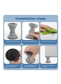 SYOSI Anti Vibration Pad for Washing Machine, Washer Dryer Non Slip Shock Noise Cancelling Foot Mat, Adjustable Anti Walking Stabilizer Refrigerator Support Rubber Foot Pad Pedestals (Set of 4)  - Image 5