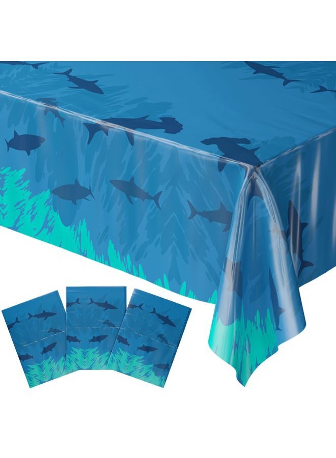 Blue Orchards Shark Table Covers (2), Shark Birthday Party Supplies, Shark Table Cloths for Parties, Shark Party, Under The Sea Party Decorations, Ocean Theme Birthday Party Decorations, Under The Sea Decorations - Image 1