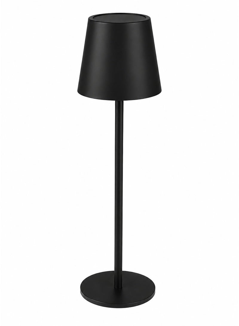 Rich Life 36CM Rechargeable Cordless LED Desk Lamp Black | Portable Metal Table Lamp with 3 Color Stepless Dimming USB-C Charging Bedside Night Light for Bedroom Office Study Camping Restaurant Bar Home Decor - Image 1