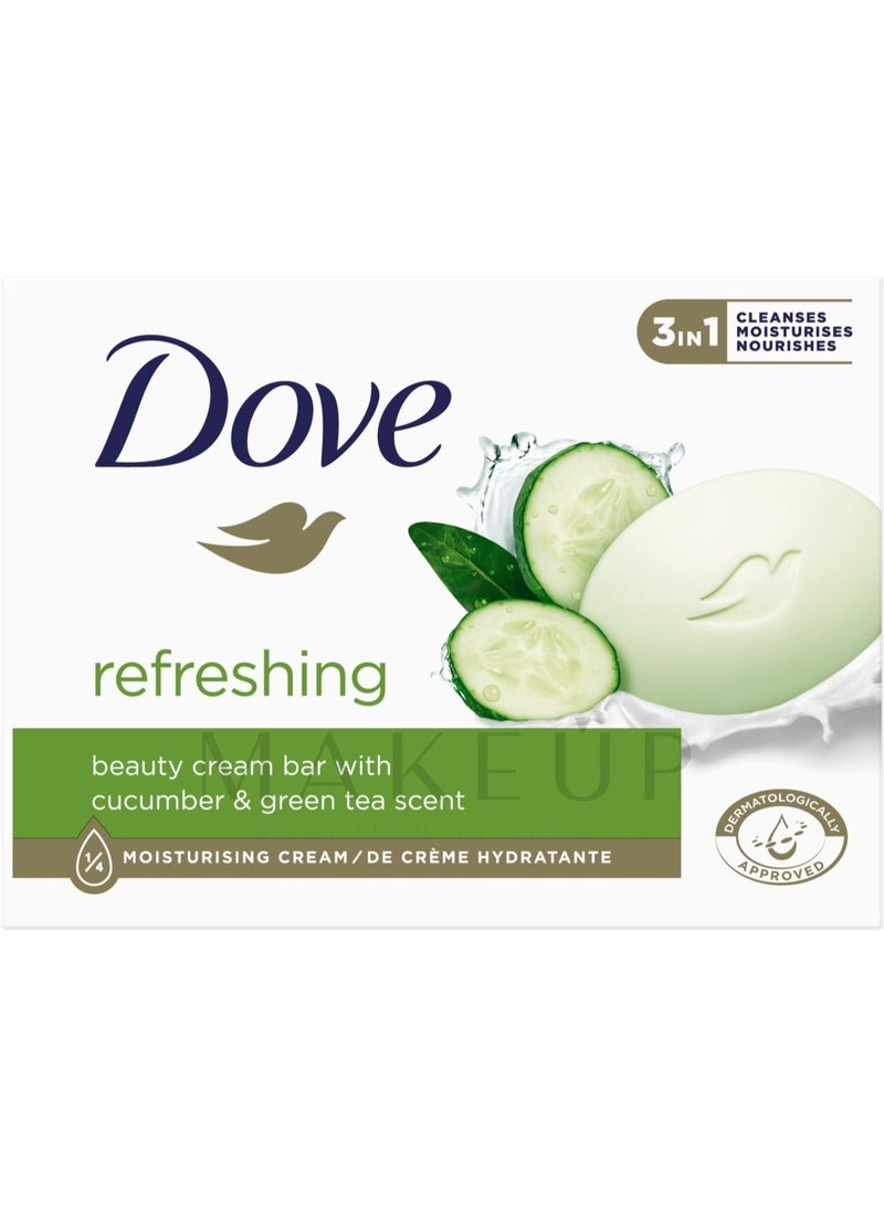 Dove Refreshing Beauty Bar Soap With Cucumber & Green Tea - 90g 4PC - Image 2