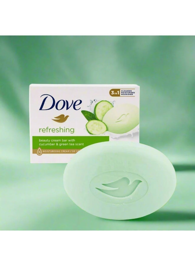 Dove Refreshing Beauty Bar Soap With Cucumber & Green Tea - 90g 4PC - Image 3