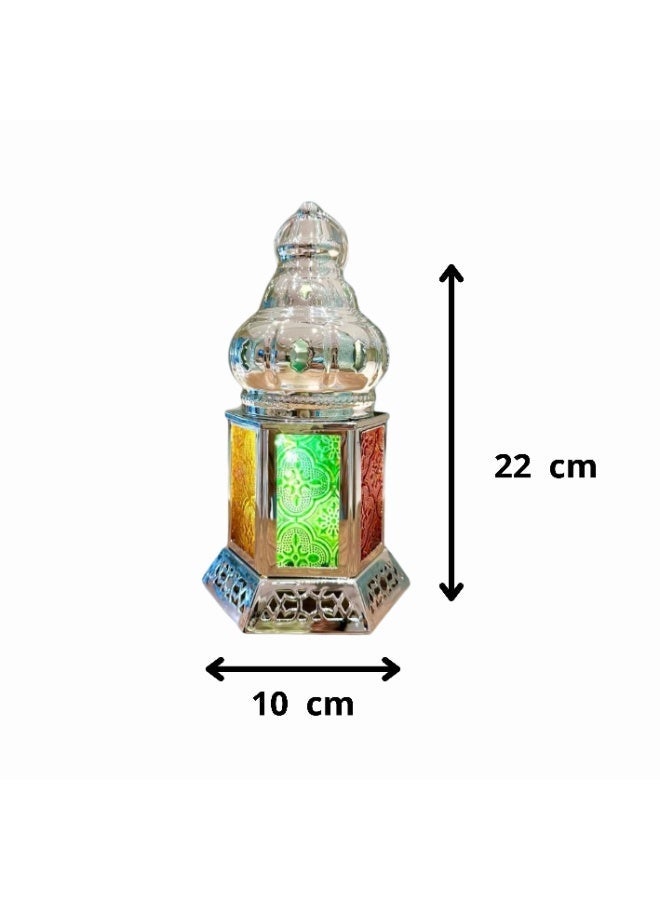 Vintage Islamic Style Metal Ramadan Lantern with Light and Sound 22X10 cm - Image 5