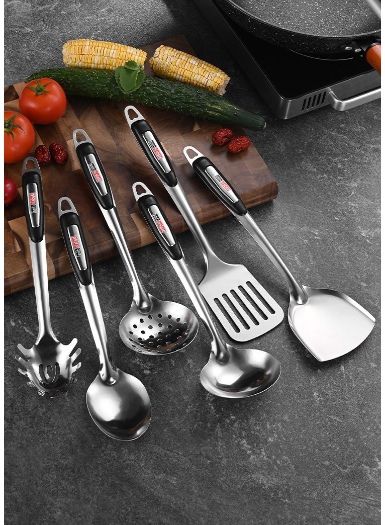 Bluejw 7-Piece Kitchen Utensils Multifunctional Stainless Steel Kitchenware With Holder Stand PP Heat-Resistant Handle Gift For Cooking - Image 5
