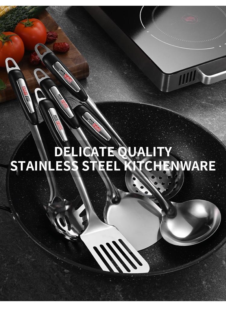 Bluejw 7-Piece Kitchen Utensils Multifunctional Stainless Steel Kitchenware With Holder Stand PP Heat-Resistant Handle Gift For Cooking - Image 4