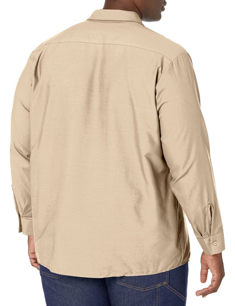 Red Kap Men's Industrial Work Shirt, Regular Fit, Long Sleeve, Light Tan, X-Large - Image 2