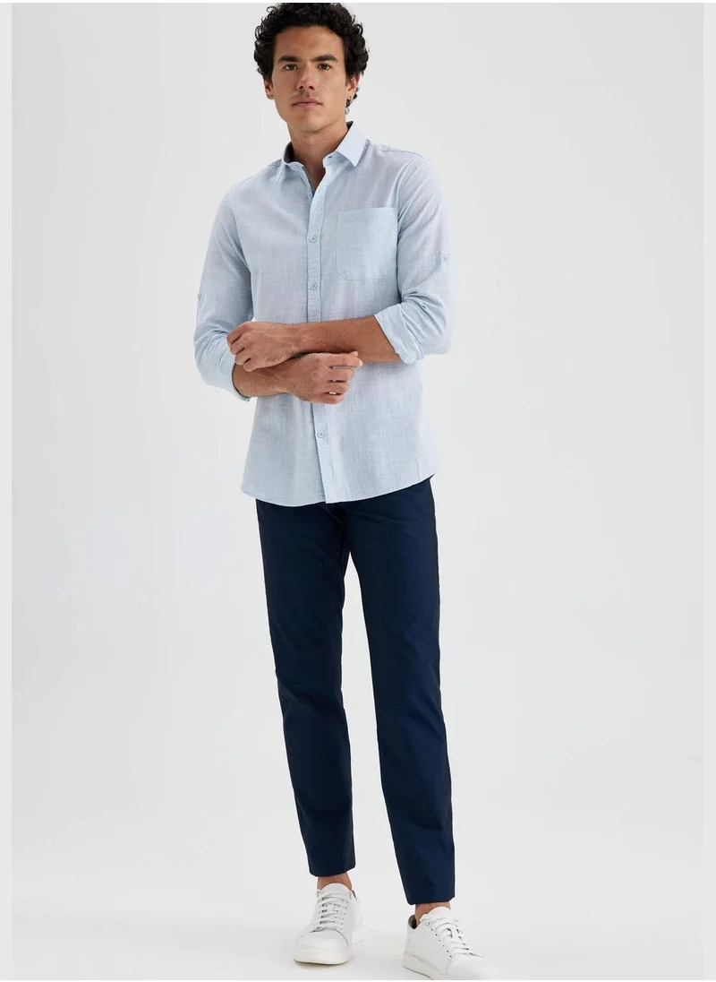 ديفاكتو Slkim Fit Cotton Long Sleeve Shirt