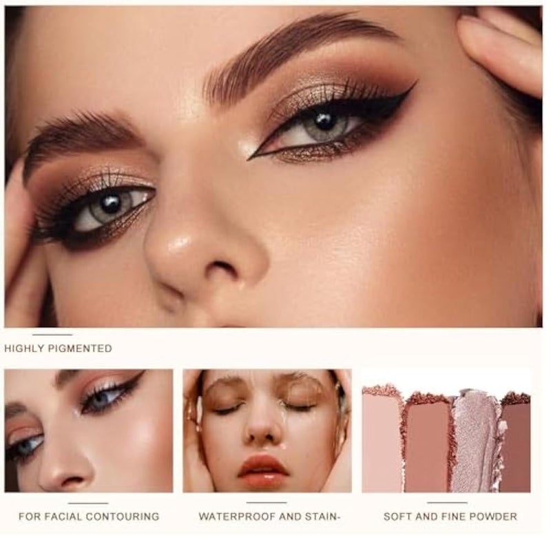 Highly Pigmented Eye Makeup Palette, Matte Shimmer Metallic Eyeshadow Pallet Long Lasting Blendable Natural Colors Make Up Eye Shadows Cosmetics Gift Kit (50 color) - Image 2
