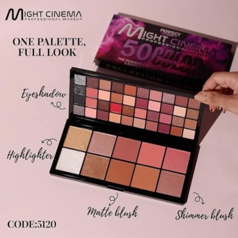 Highly Pigmented Eye Makeup Palette, Matte Shimmer Metallic Eyeshadow Pallet Long Lasting Blendable Natural Colors Make Up Eye Shadows Cosmetics Gift Kit (50 color) - Image 3