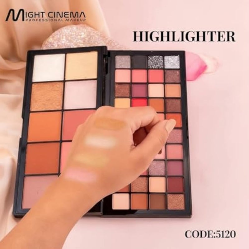 Highly Pigmented Eye Makeup Palette, Matte Shimmer Metallic Eyeshadow Pallet Long Lasting Blendable Natural Colors Make Up Eye Shadows Cosmetics Gift Kit (50 color) - Image 4