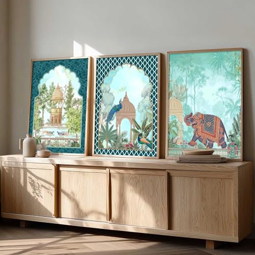 kotart Indian Traditional Wall Art Home Decoration Madhubani Painting Vastu Peacock For Living Room Bed Room Hotel Wall Decor Digital Reprint Set of 3 (13X17 inch) - Image 1