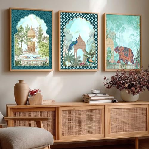 kotart Indian Traditional Wall Art Home Decoration Madhubani Painting Vastu Peacock For Living Room Bed Room Hotel Wall Decor Digital Reprint Set of 3 (13X17 inch) - Image 4