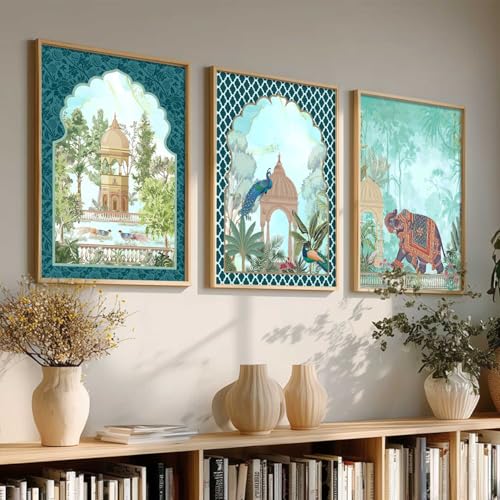 kotart Indian Traditional Wall Art Home Decoration Madhubani Painting Vastu Peacock For Living Room Bed Room Hotel Wall Decor Digital Reprint Set of 3 (13X17 inch) - Image 3