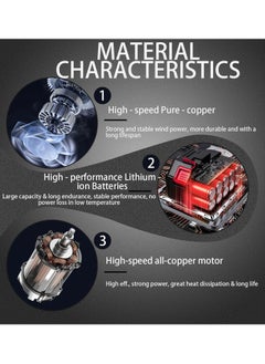 Eworld Powerful Cordless Leaf Blower, Mini Handheld Dust Blower with 3000mAh Battery, High-Speed Turbo Air Blower for Keyboard, Car, Outdoor and Home Cleaning  - Image 4