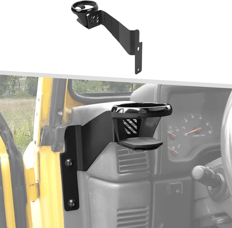 Jimen Door Drink Cup Holder for Jeep Wrangler TJ 1997-2006, Driver Side - Image 1