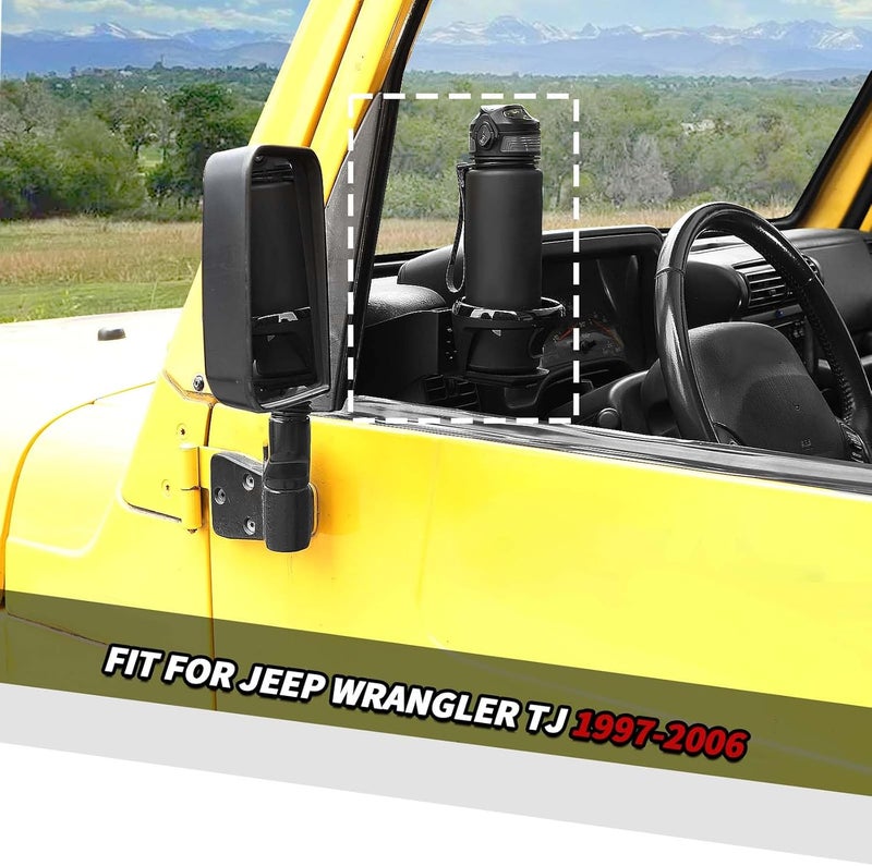 Jimen Door Drink Cup Holder for Jeep Wrangler TJ 1997-2006, Driver Side - Image 2