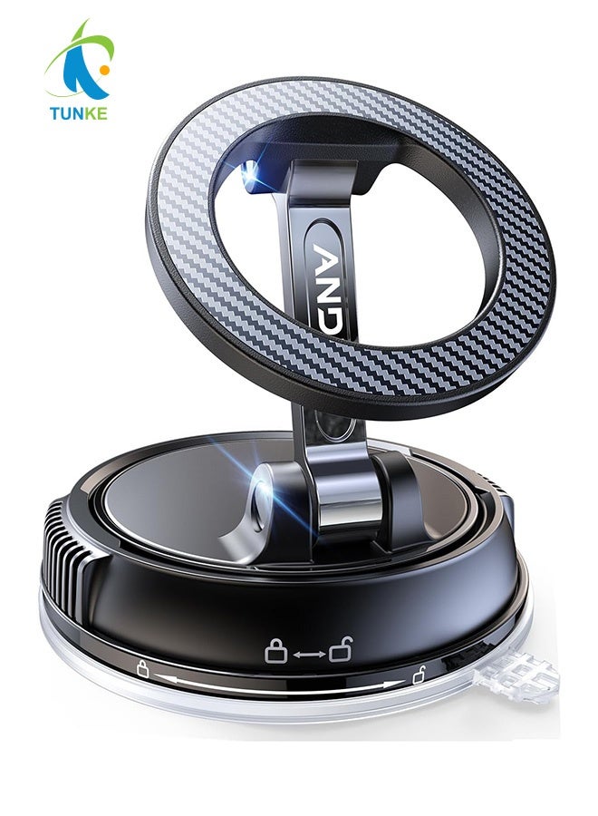 TUNKE Car Phone Holder for Magsafe [78+LBS Strongest Suction & 2400gf Magnetic] 360° Adjustable Car Phone Mount, Phone Holders for Your Car for iPhone 17 Pro Max 16 15 14 13 12 Air Plus, Carbon Fiber - Image 1