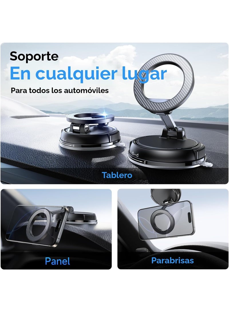 TUNKE Car Phone Holder for Magsafe [78+LBS Strongest Suction & 2400gf Magnetic] 360° Adjustable Car Phone Mount, Phone Holders for Your Car for iPhone 17 Pro Max 16 15 14 13 12 Air Plus, Carbon Fiber - Image 2
