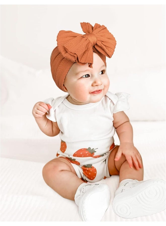 Niceye Handmade Baby Headbands Soft Stretchy Nylon Hair Bands with Bows for Newborn Infant Baby Toddler Girls- Pack of 6 - Image 3