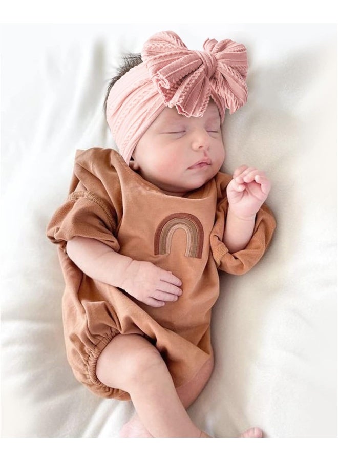 Niceye Handmade Baby Headbands Soft Stretchy Nylon Hair Bands with Bows for Newborn Infant Baby Toddler Girls- Pack of 6 - Image 5