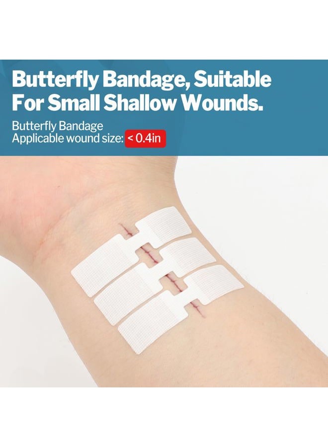 AZEN 14 Pack Emergency Wound Closure Strips, Butterfly Bandages, Emergency Laceration Closure Kit, Repair Wounds Without Stitches, Quick Clot Zip Stitch Wound Closures Device - Image 5