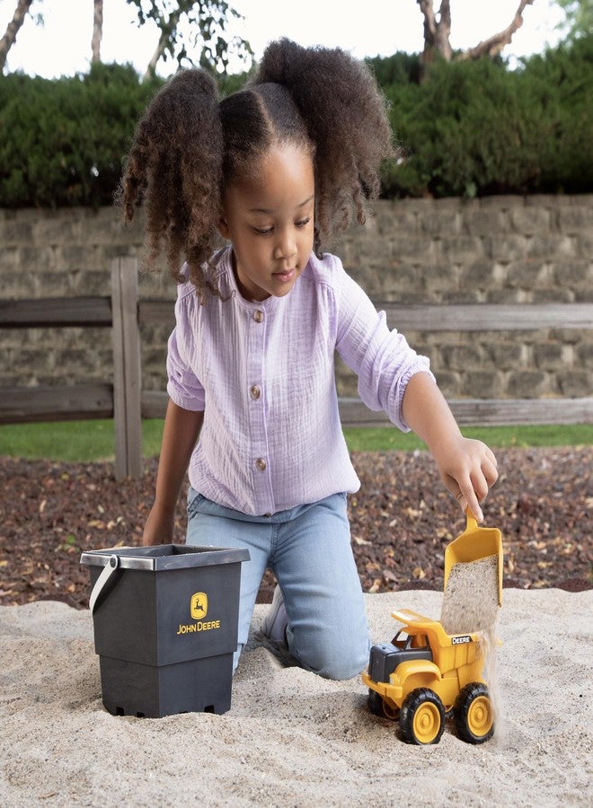 John Deere TOMY John Deere Sandbox Toy Set - Includes Dump Truck Toy, Bucket and Beach Shovel - Toddler Outdoor Construction Toys - Summer Sand Toys - Yellow - 3 Count - Image 5