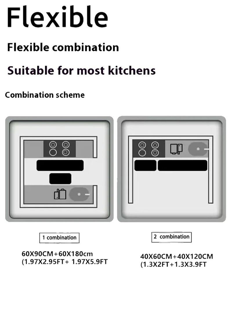سجادة مطبخ، 40 × 120 سم، مضادة للانزلاق ومقاومة للماء، مناسبة للمطبخ والحمام وغرفة الغسيل والمكتب - سجادة أرضية مقاومة للتعب مع امتصاص قوي، سهلة التنظيف، متينة، مقاومة للبقع وخالية من الفورمالديهايد - آمنة للأطفال والحيوانات الأليفة وكبار السن - Image 3