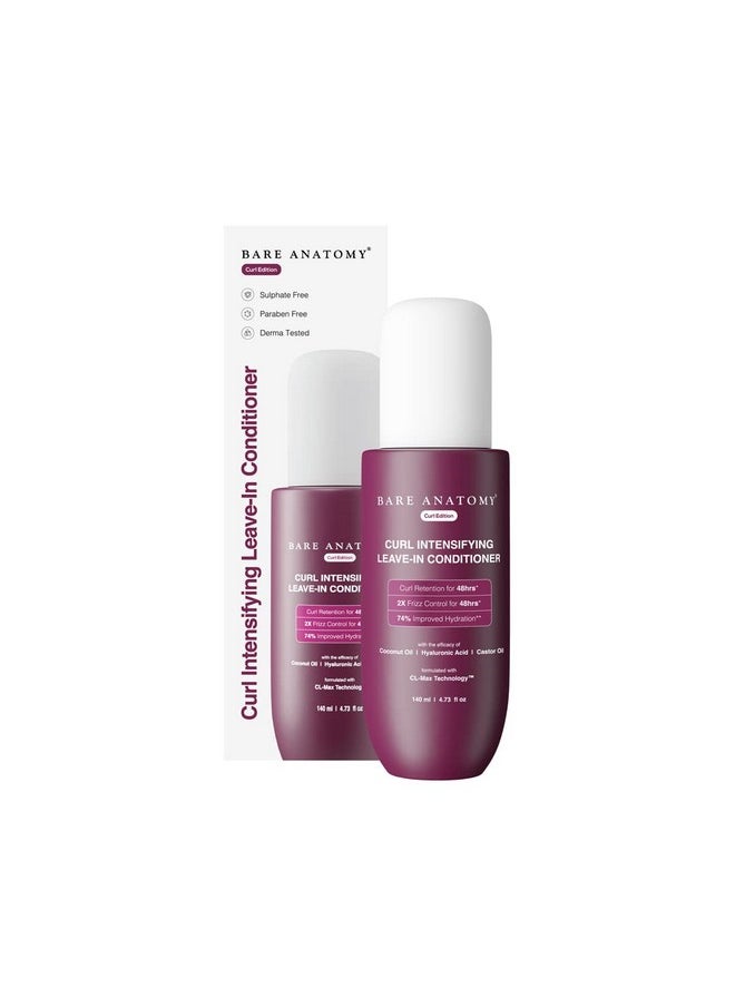 BARE ANATOMY - Curl-Boosting Cream Leave-In Conditioner | Get Curls With 2X Frizz Protection | Enriched With Coconut Oil, Hyaluronic Acid & Castor Oil | Get Smoother, Healthy & Glossy Hair | 140Ml - Image 1