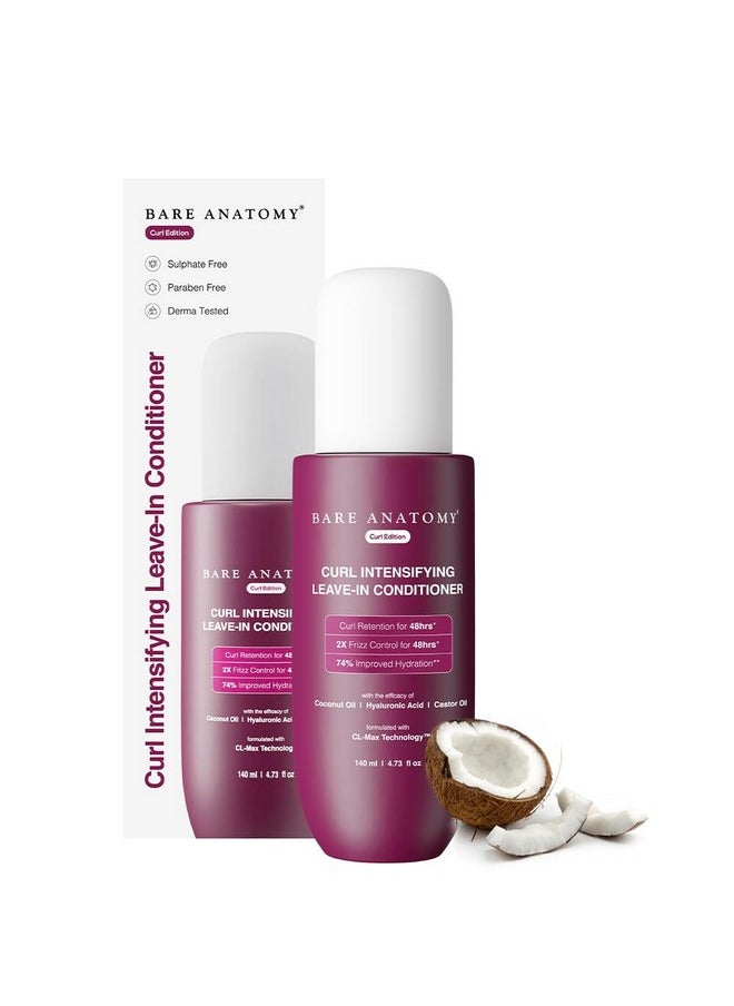 BARE ANATOMY - Curl-Boosting Cream Leave-In Conditioner | Get Curls With 2X Frizz Protection | Enriched With Coconut Oil, Hyaluronic Acid & Castor Oil | Get Smoother, Healthy & Glossy Hair | 140Ml - Image 1