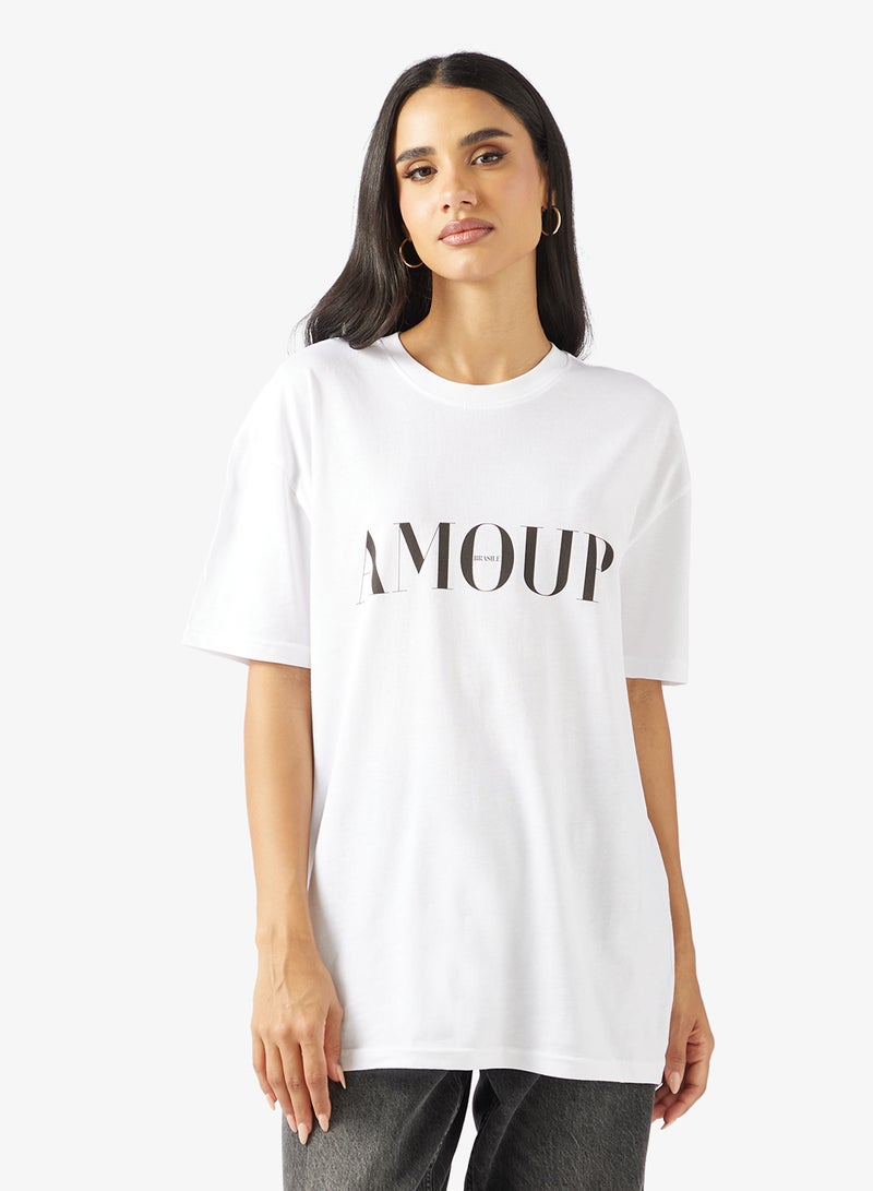 Ginger Cotton Oversize Graphic T-shirt - Image 1