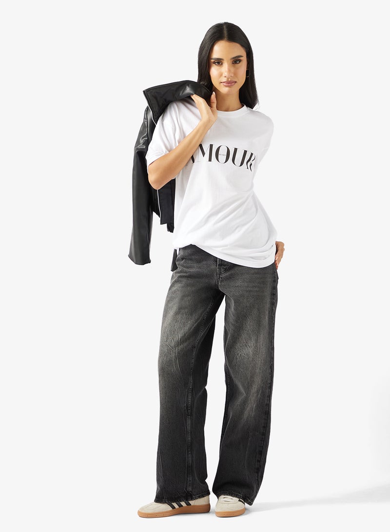 Ginger Cotton Oversize Graphic T-shirt - Image 4