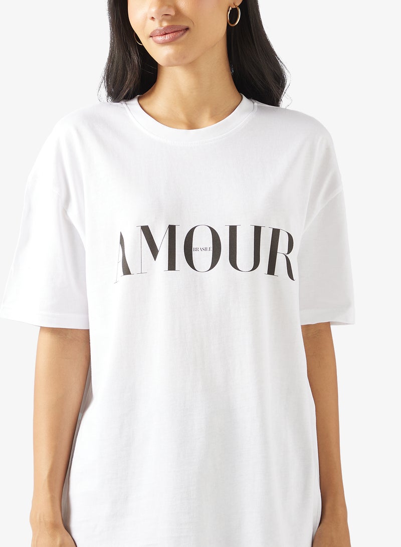 Ginger Cotton Oversize Graphic T-shirt - Image 3