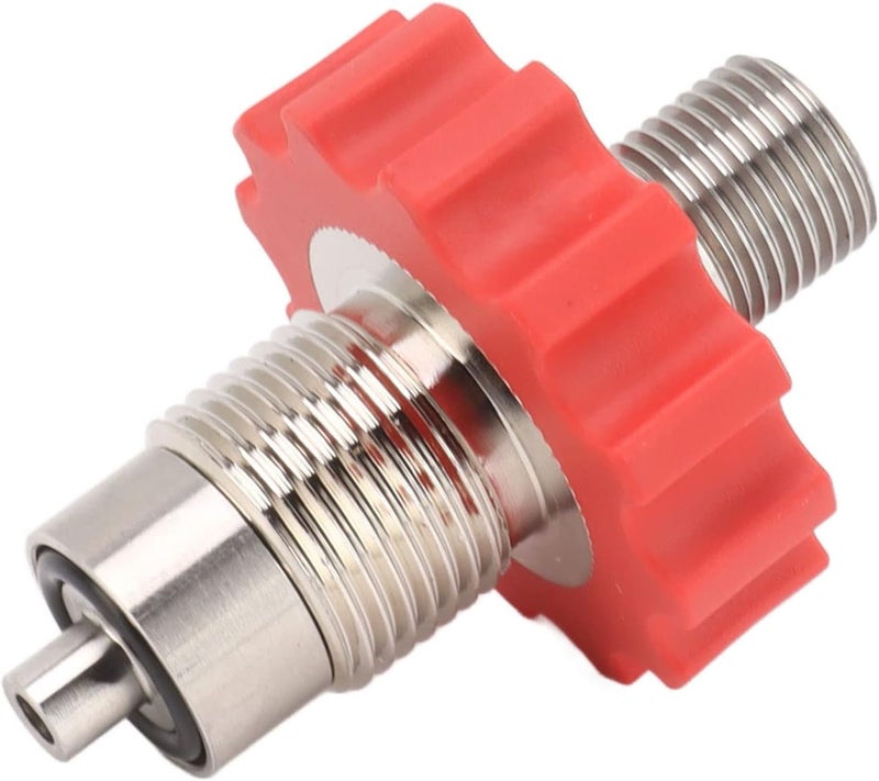 CO2 Tank Refill Valve Connector, Stainless Steel G5 / 8 to M16, Red Gear, Lightweight and Durable -, Easy Installation, Ideal for Cylinder Refilling - Image 2