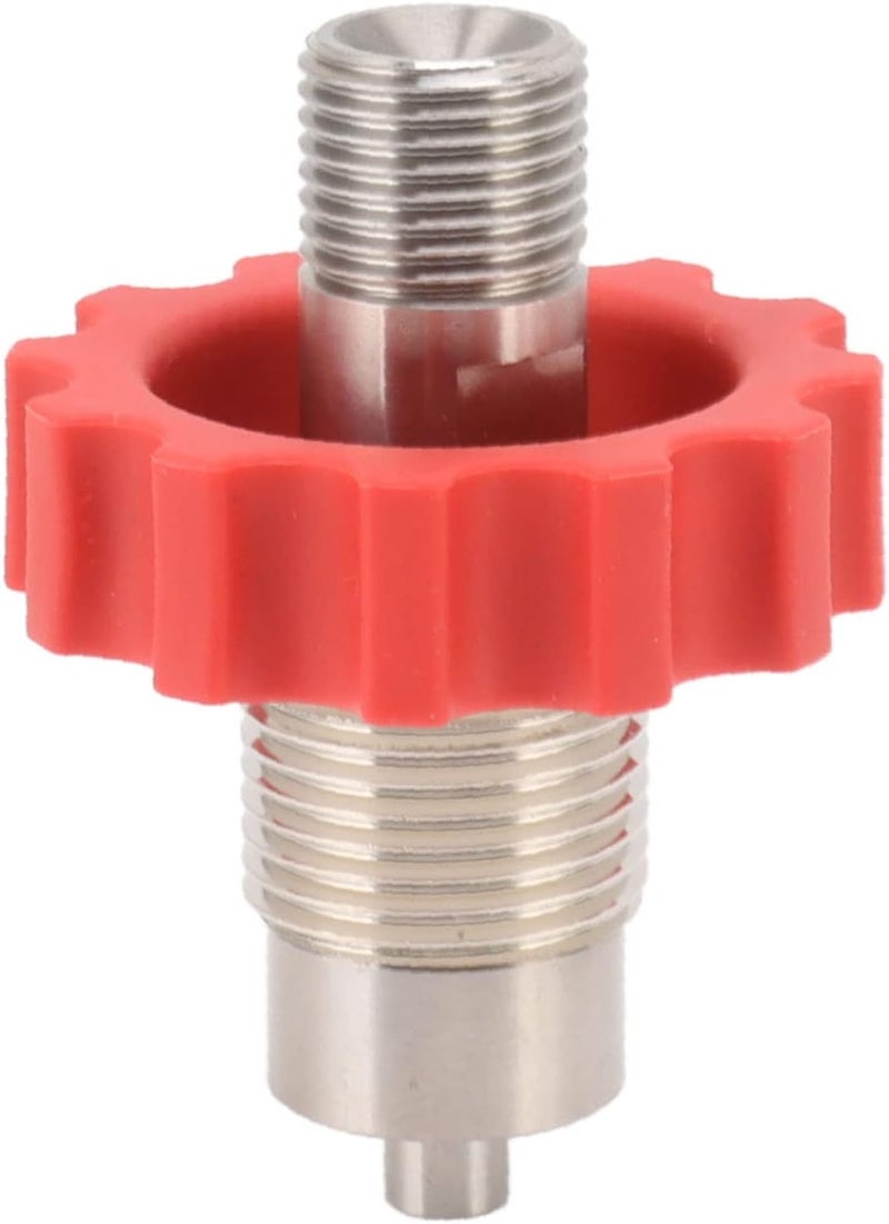 CO2 Tank Refill Valve Connector, Stainless Steel G5 / 8 to M16, Red Gear, Lightweight and Durable -, Easy Installation, Ideal for Cylinder Refilling - Image 1