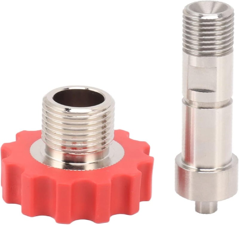 CO2 Tank Refill Valve Connector, Stainless Steel G5 / 8 to M16, Red Gear, Lightweight and Durable -, Easy Installation, Ideal for Cylinder Refilling - Image 4