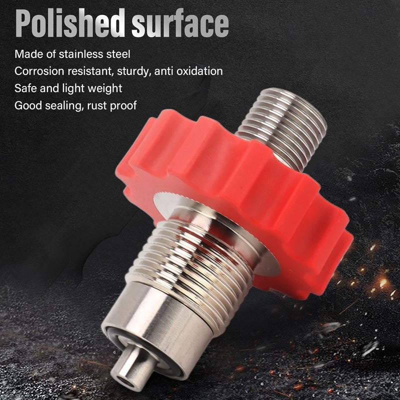 CO2 Tank Refill Valve Connector, Stainless Steel G5 / 8 to M16, Red Gear, Lightweight and Durable -, Easy Installation, Ideal for Cylinder Refilling - Image 5