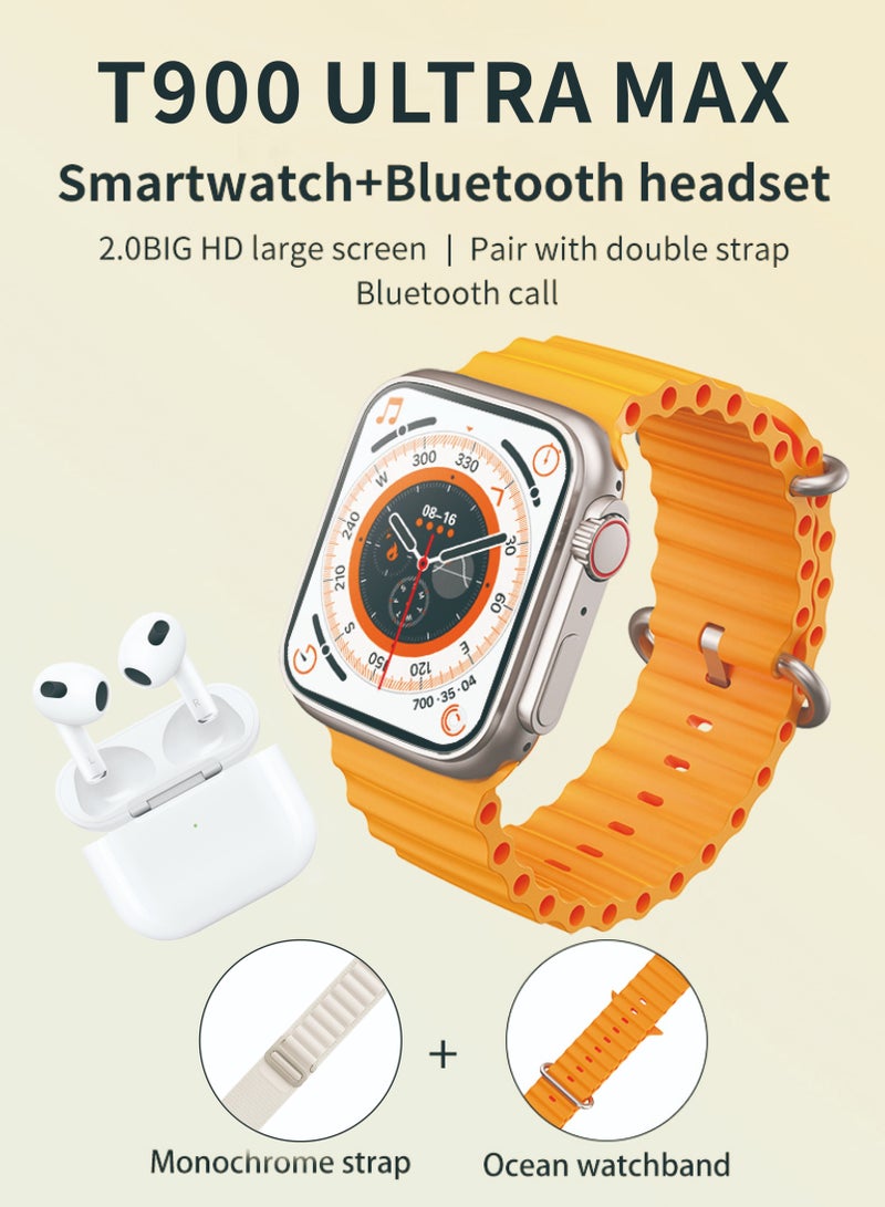 T900 Ultra Max 2.1 Inch Smart Watch and Headphones 2 in 1 Wireless Smart Watch with Headphones  - Image 3