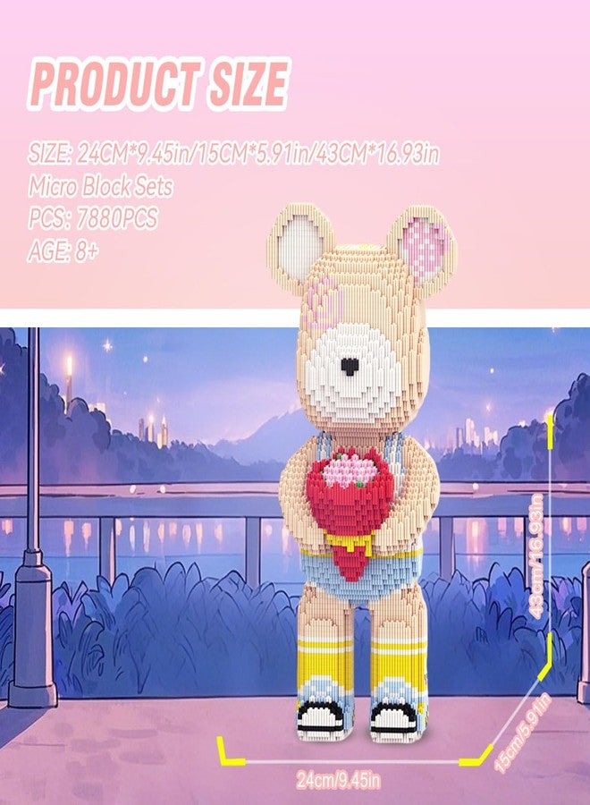 DAHONPA Flower Love Bear Micro Building Blocks Set (7880 Pieces), Gift for Adults and Kids - Image 2