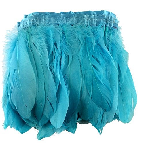 Sowder Turquoise Duck Goose Feather Trim Fringe 2 Yards - Image 1