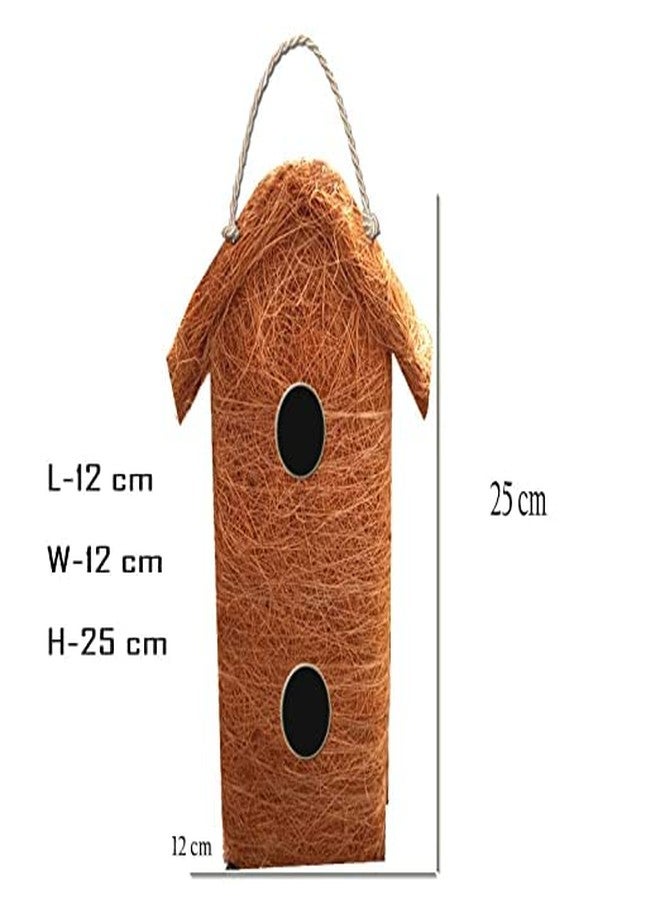 LIVEONCE Safest Organic Bird nest Double Decker Window House Purely Handmade Nest for All Small Birds - (Large) - Image 3